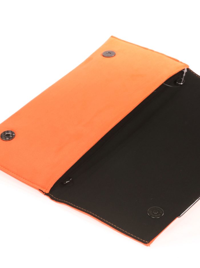 Cartera fiesta antelina naranja-fluor