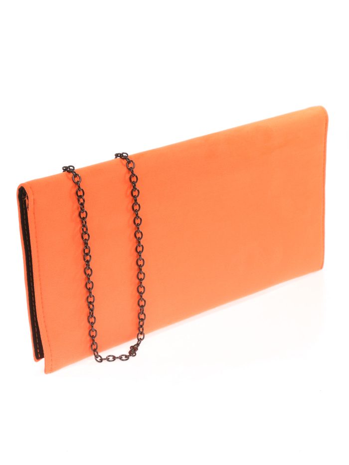 Cartera fiesta antelina naranja-fluor