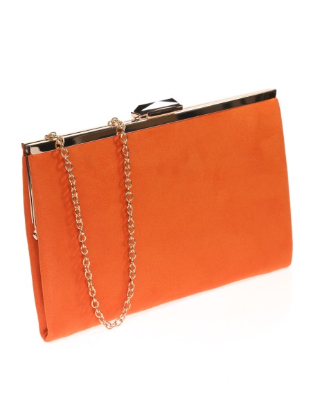 Cartera fiesta antelina naranja