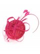 Hair fascinator headband with mesh fucsia