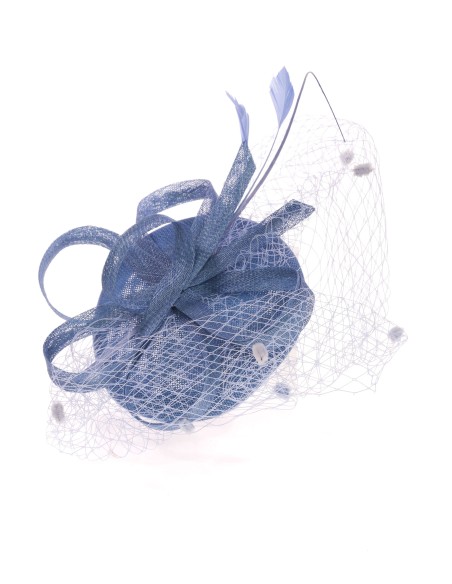 Tocado mediano redecillas celeste