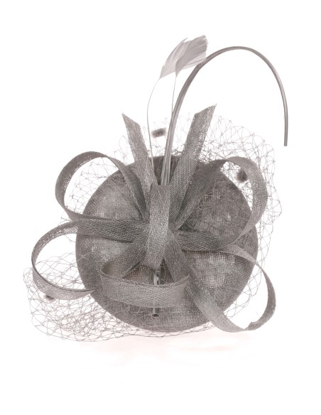 Tocado mediano redecillas plata