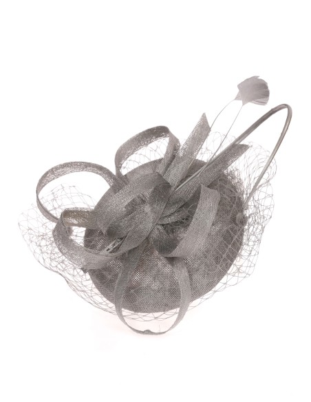 Tocado mediano redecillas plata