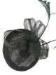 Tocado mediano plumas verde-botella