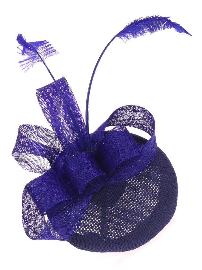 Tocado mediano plumas azulon