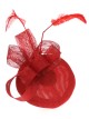 Tocado mediano plumas rojo