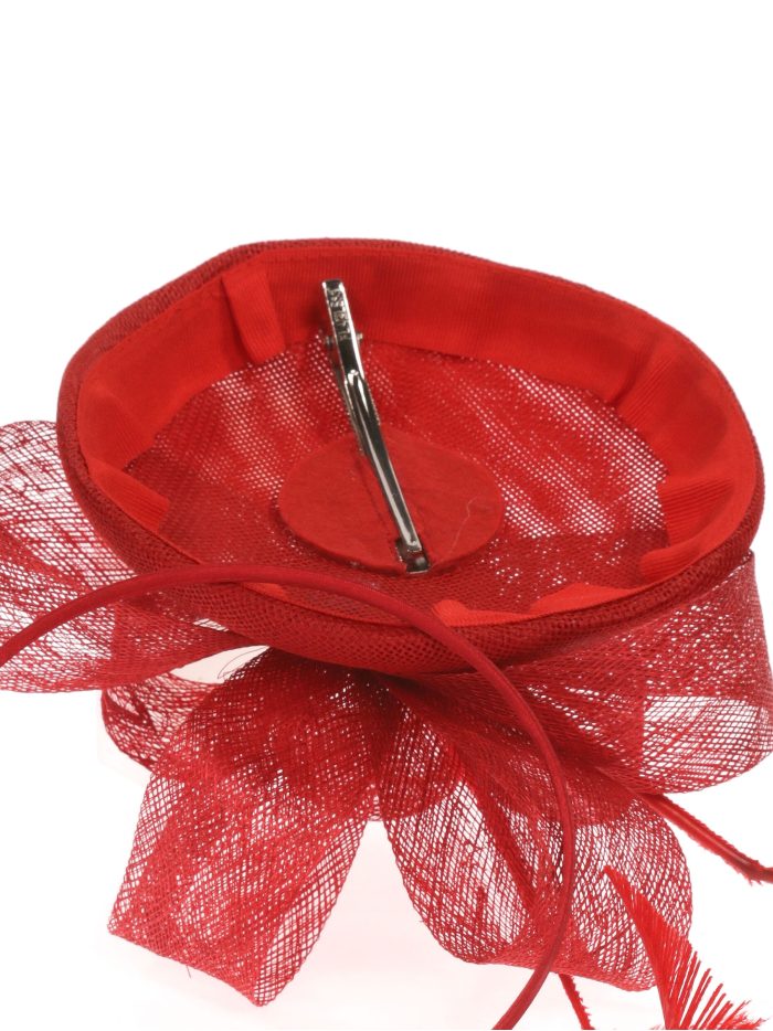 Tocado mediano plumas rojo