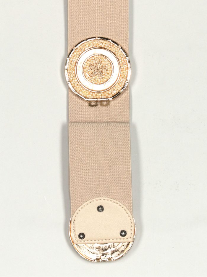 Cinturón elástico estrellas beige