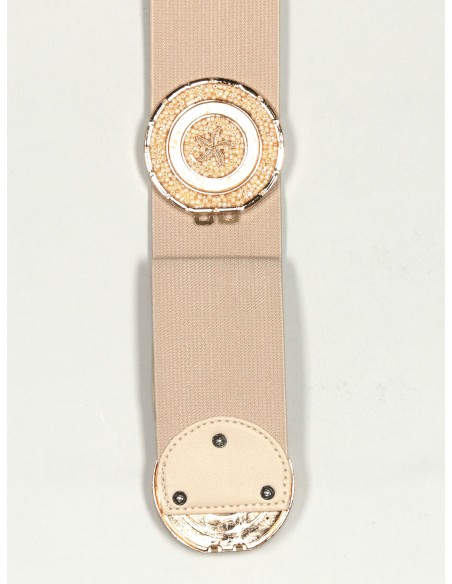 Cinturón elástico estrellas beige