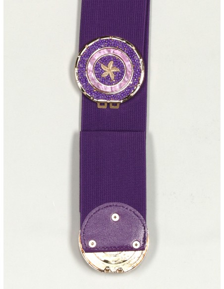 Cinturón elástico estrellas morado