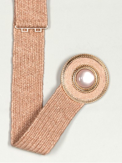 Cinturón elástico efecto rafia rosa-palo 2