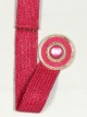 Cinturón elástico efecto rafia fucsia