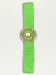 Cinturón elástico efecto rafia verde