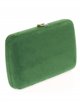 Suede effect clutch with rhinestone verde-hierba