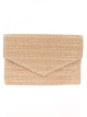 Cartera fiesta efecto rafia beige