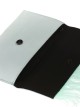 Cartera fiesta antelina plumas verde-agua