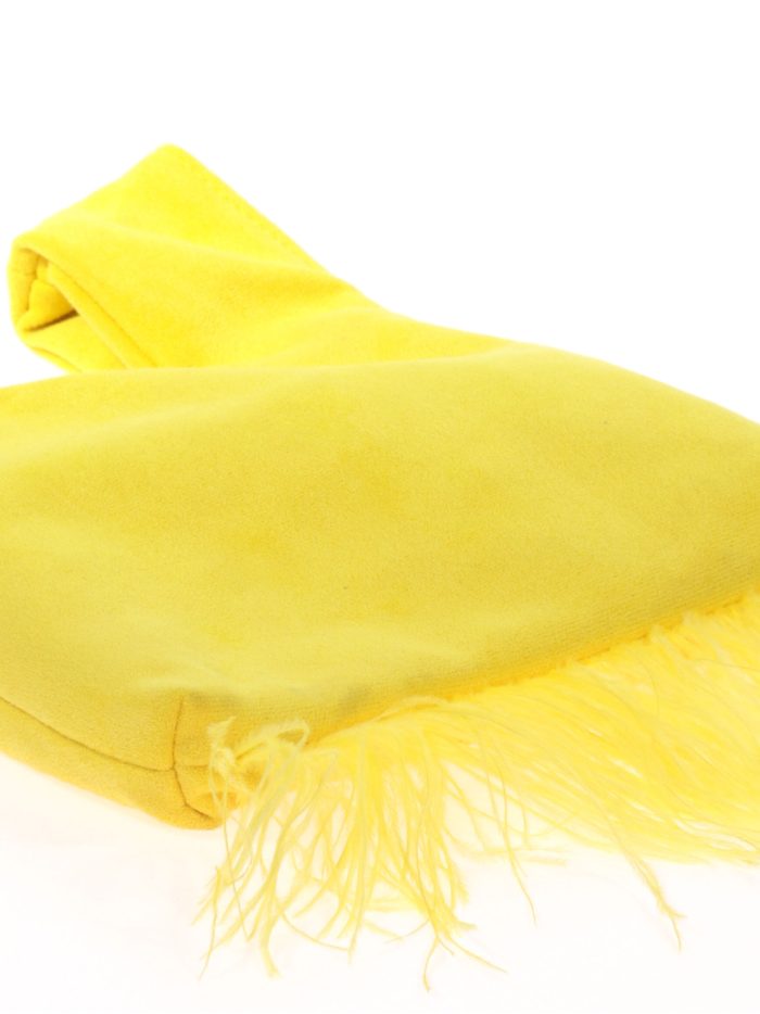 Mini bolso nudo japonés plumas amarillo