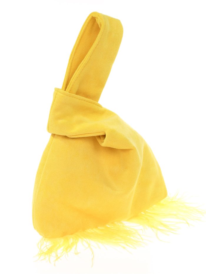 Mini bolso nudo japonés plumas amarillo