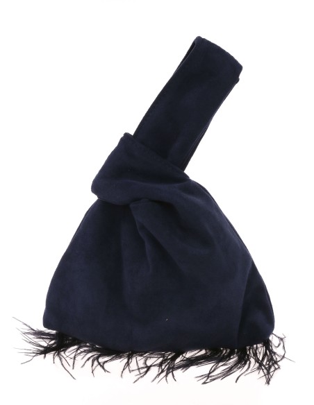 Mini bolso nudo japonés plumas marino