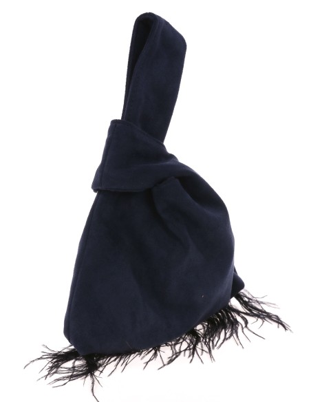 Mini bolso nudo japonés plumas marino