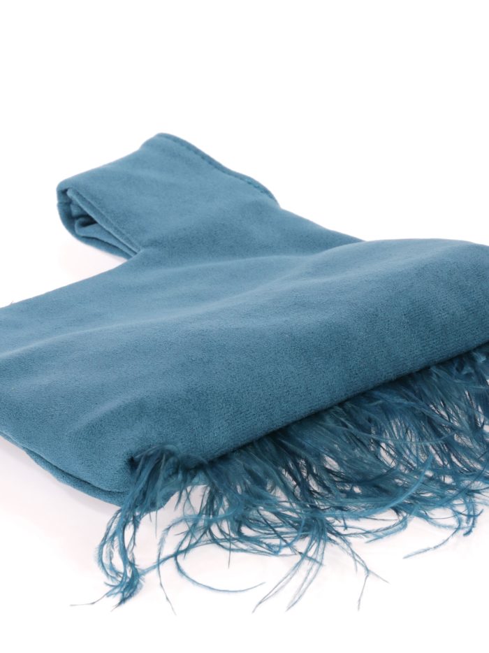 Mini bolso nudo japonés plumas teal