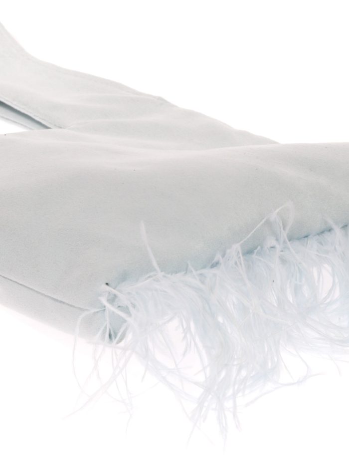 Mini bolso nudo japonés plumas celeste