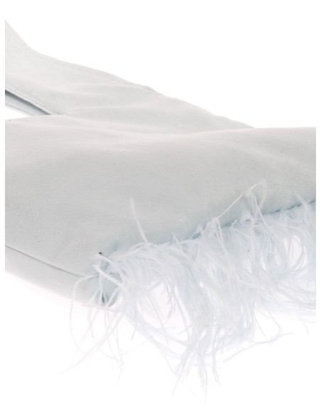 Mini bolso nudo japonés plumas celeste