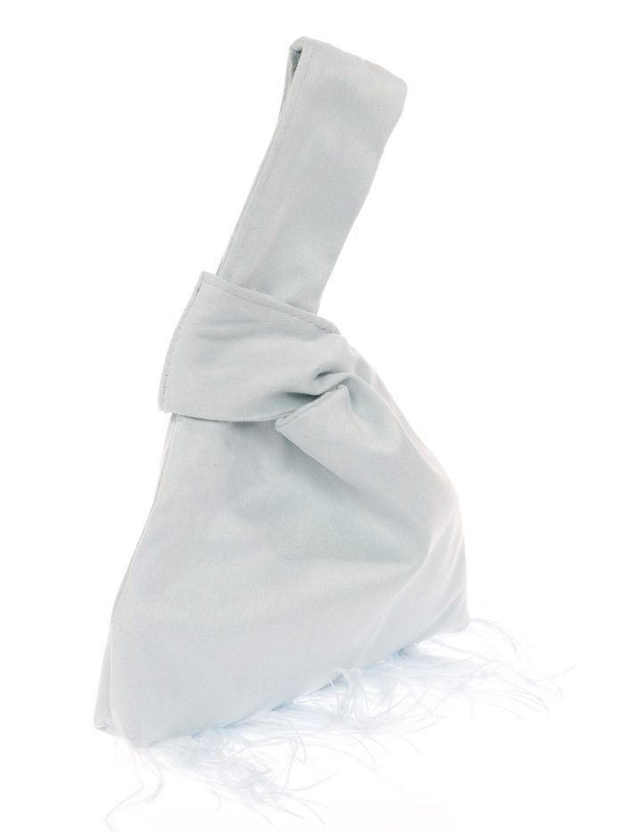 Mini bolso nudo japonés plumas celeste