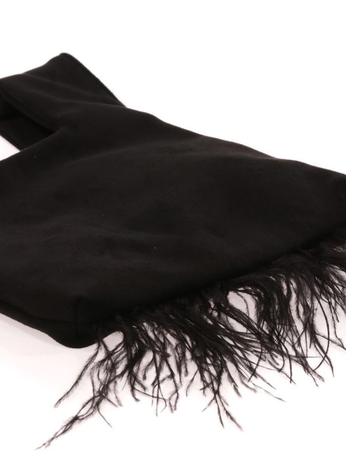 Mini bolso nudo japonés plumas negro