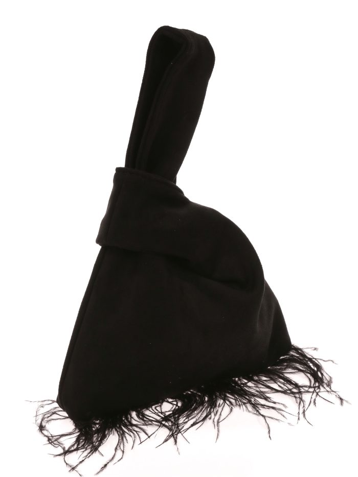 Mini bolso nudo japonés plumas negro