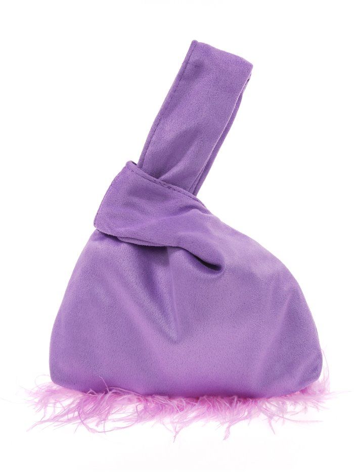 Mini bolso nudo japonés plumas violete