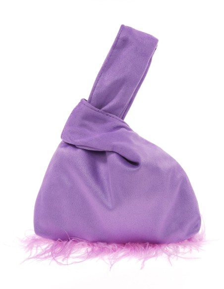 Mini bolso nudo japonés plumas violete