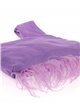 Suede effect japanese knot bag with feathers violete