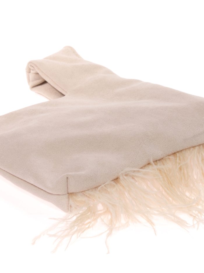 Mini sac noué japonais plumes beige