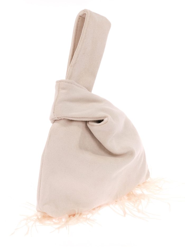 Mini sac noué japonais plumes beige
