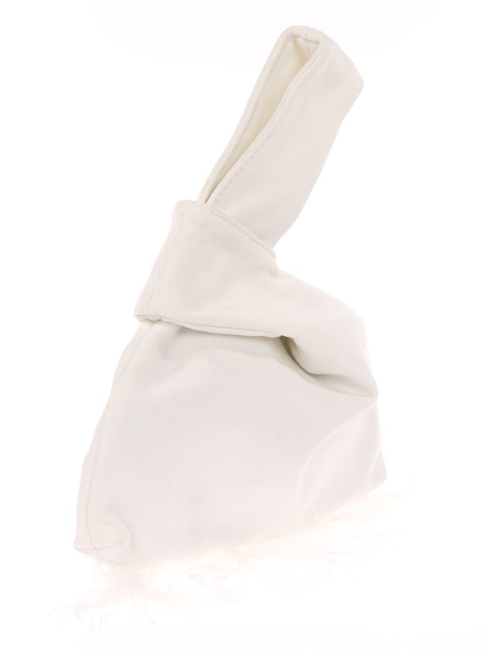 Mini bolso nudo japonés plumas blanco-roto