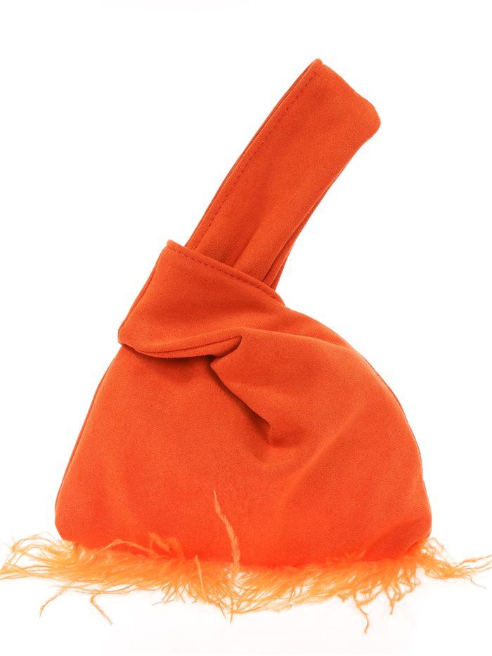 Mini bolso nudo japonés plumas naranja