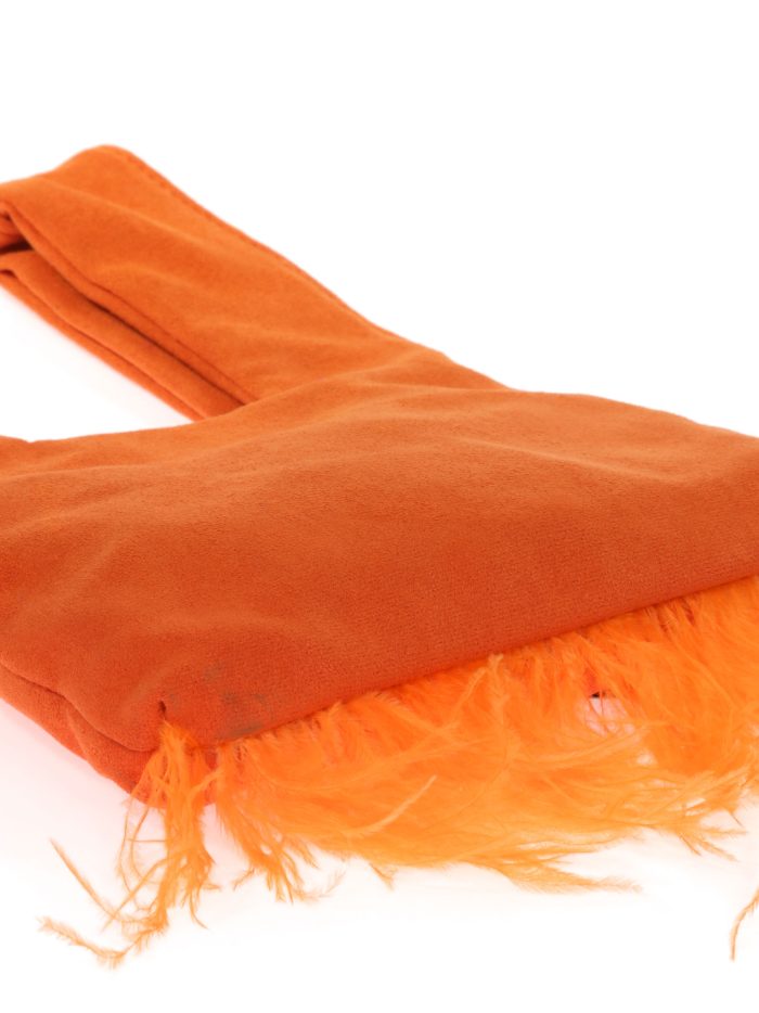 Mini bolsa nó japonesa penas laranja