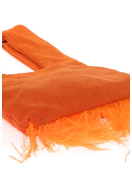 Mini bolso nudo japonés plumas naranja