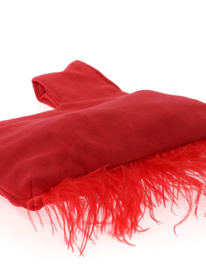 Mini bolso nudo japonés plumas rojo