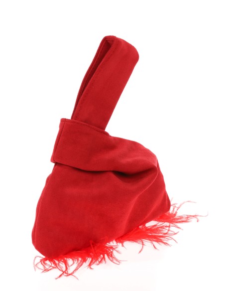 Mini bolso nudo japonés plumas rojo