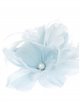 Feather fascinator hair clip with pearl beads celeste