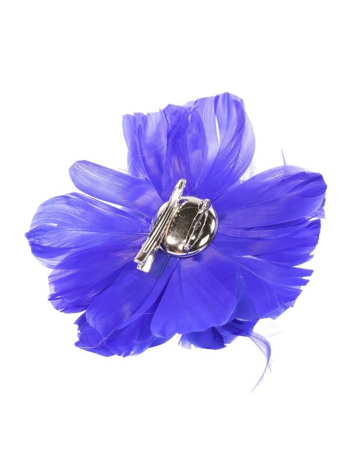 Tocado pequeño plumas perlas azulon