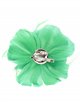 Feather fascinator hair clip with pearl beads verde-hierba