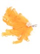 Tocado pequeño plumas perlas naranja