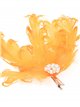 Feather fascinator hair clip with pearl beads naranja