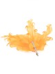 Tocado pequeño plumas perlas naranja