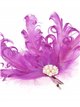 Feather fascinator hair clip with pearl beads morado