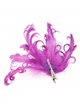 Feather fascinator hair clip with pearl beads morado