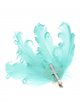 Feather fascinator hair clip with pearl beads verde-agua
